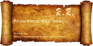 Rozenberg Rózsa névjegykártya